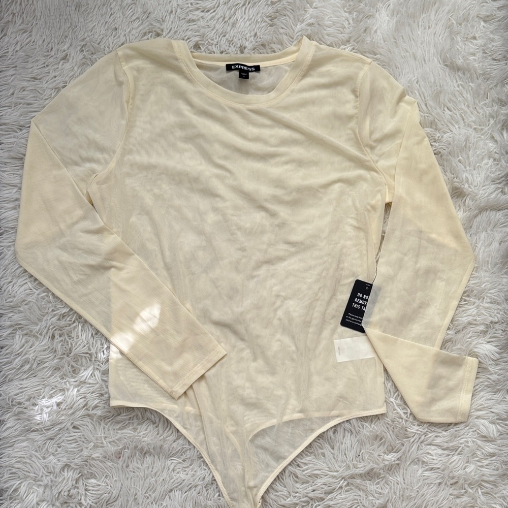 Express Cream Long Sleeve Bodysuit